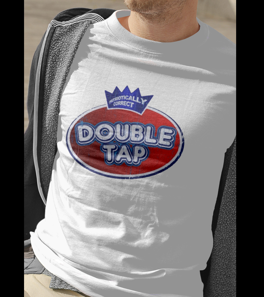 Patriotically Correct Double Tap Oval Design With Crown T-Shirt