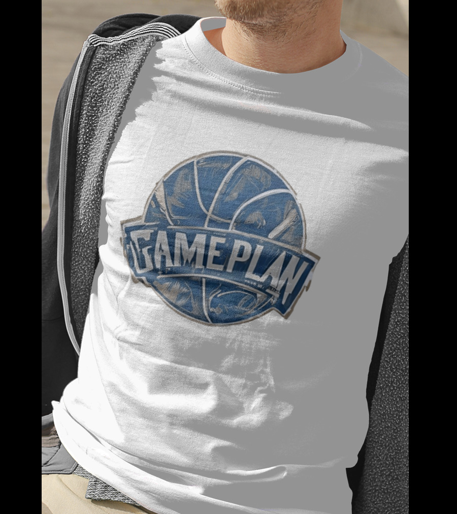 Gameplan Basketball Painting Blue Basketball T-Shirt
