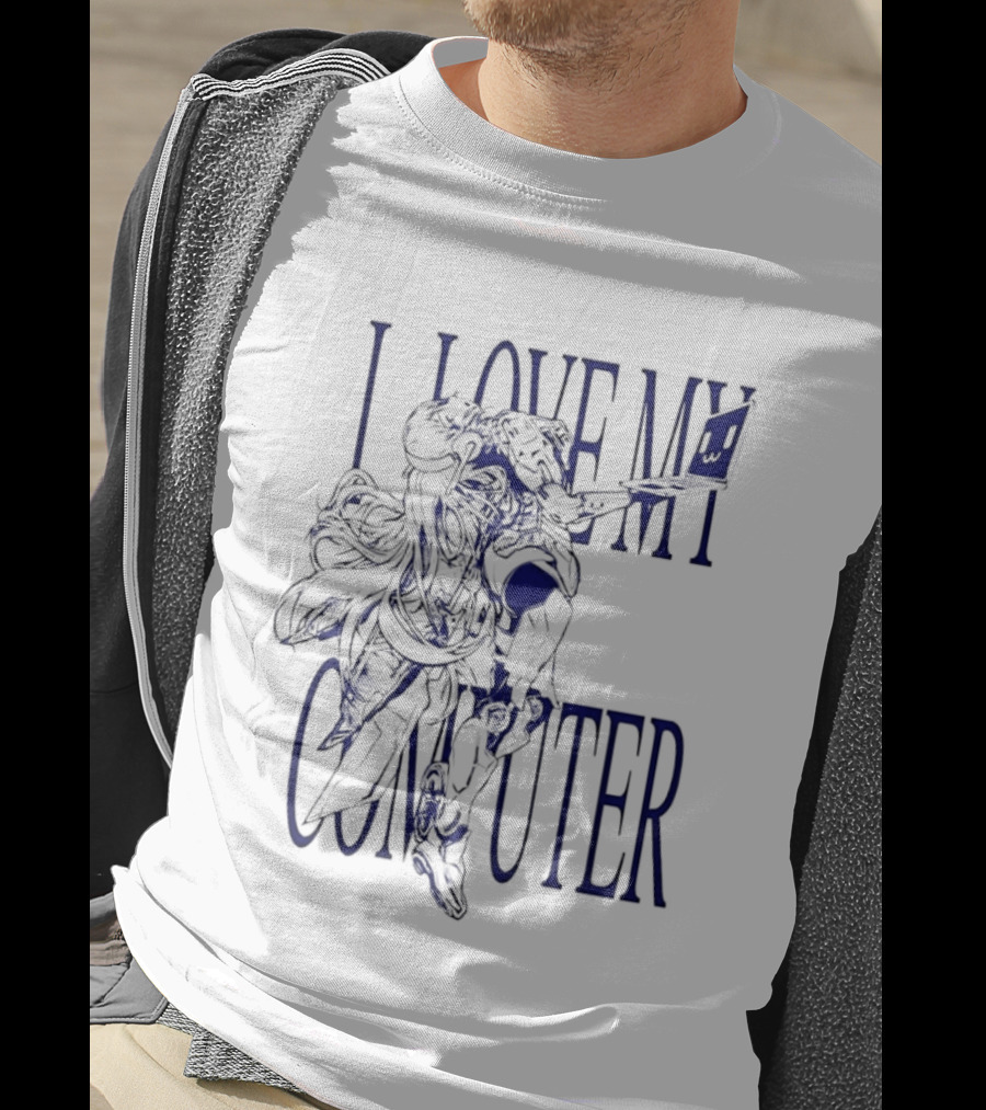 I Love My Computer Anime Character Technology T-Shirt