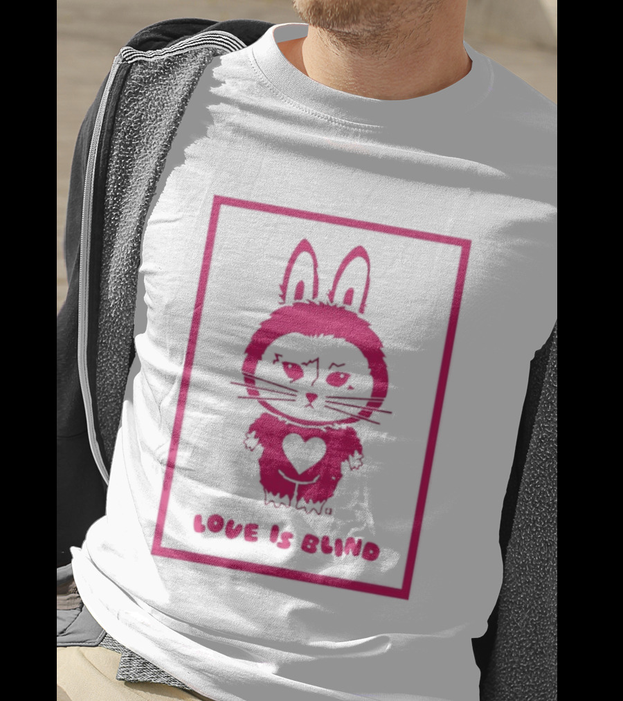 Love Is Blind Cute Bunny Heart Eyes T-Shirt