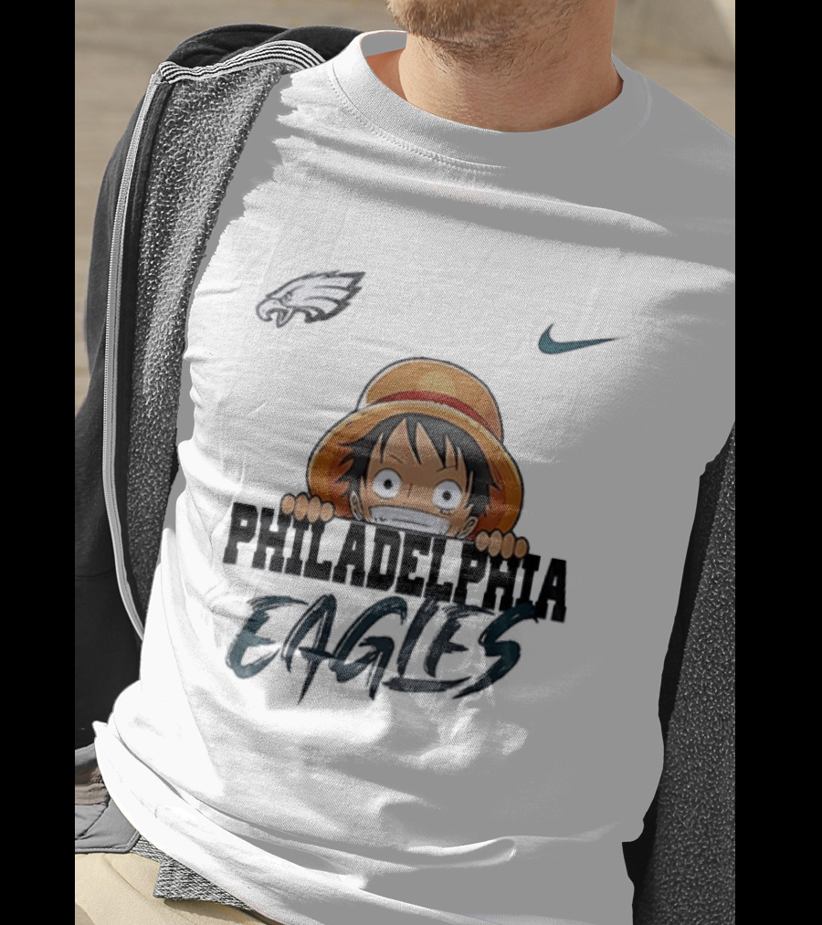 Philadelphia Eagles Monkey D Luffy One Piece Nike Collaboration T-Shirt
