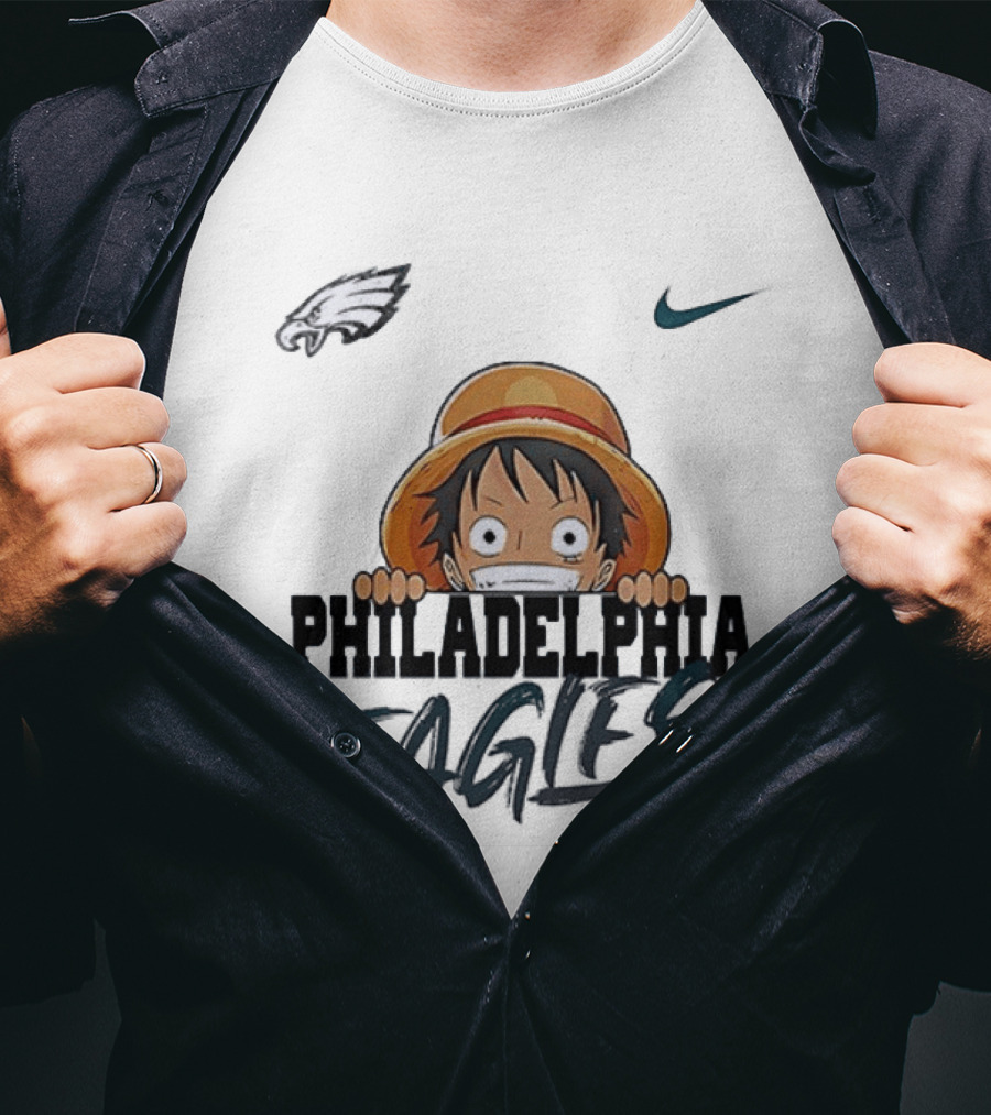 Philadelphia Eagles Monkey D Luffy One Piece Nike Collaboration T-Shirt
