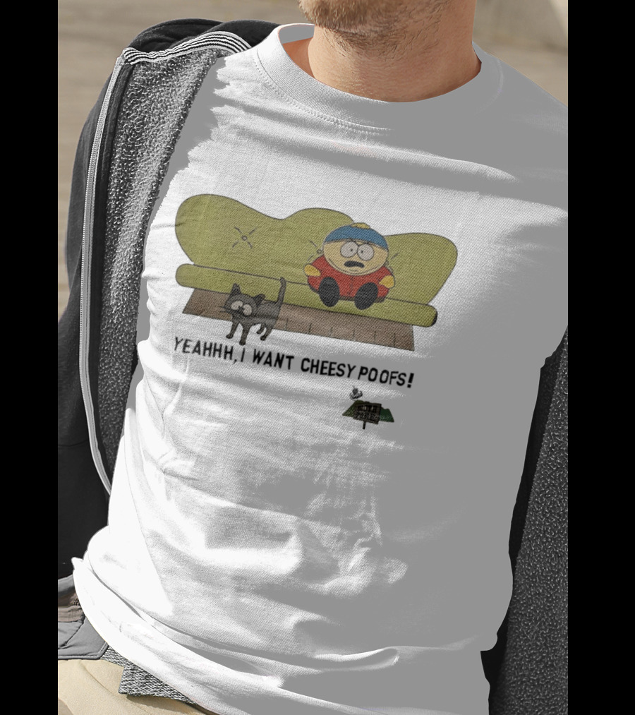 South Park Yeahhh I Want Cheesy Poofs Couch Cat Cartman T-Shirt
