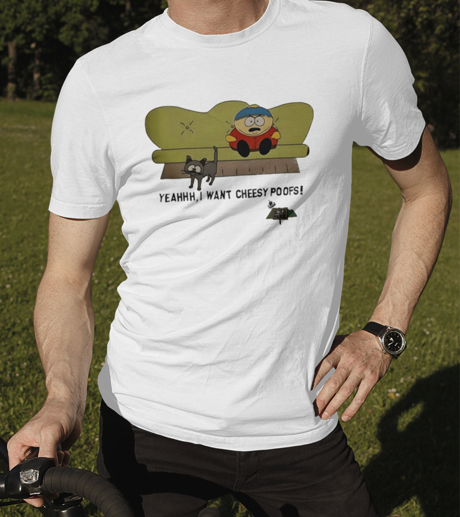 South Park Yeahhh I Want Cheesy Poofs Couch Cat Cartman T-Shirt