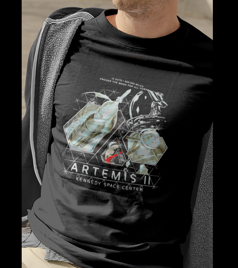 Artemis II Kennedy Space Center 10 Days 685000 Miles Around The Moon For All Humanity T-Shirt