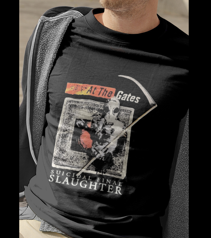 At The Gates Suicidal Final Slaughter Grim Reaper Gas Mask T-Shirt