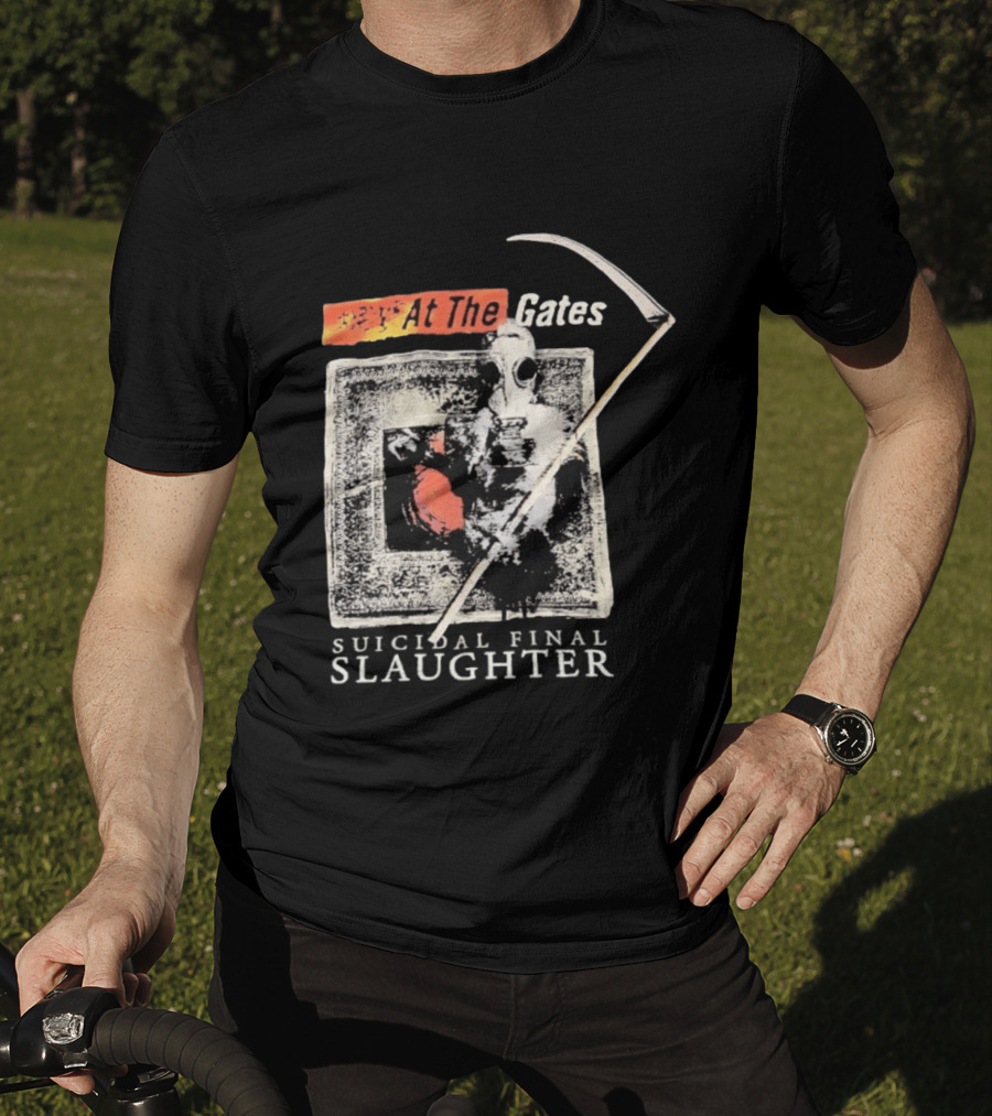 At The Gates Suicidal Final Slaughter Grim Reaper Gas Mask T-Shirt
