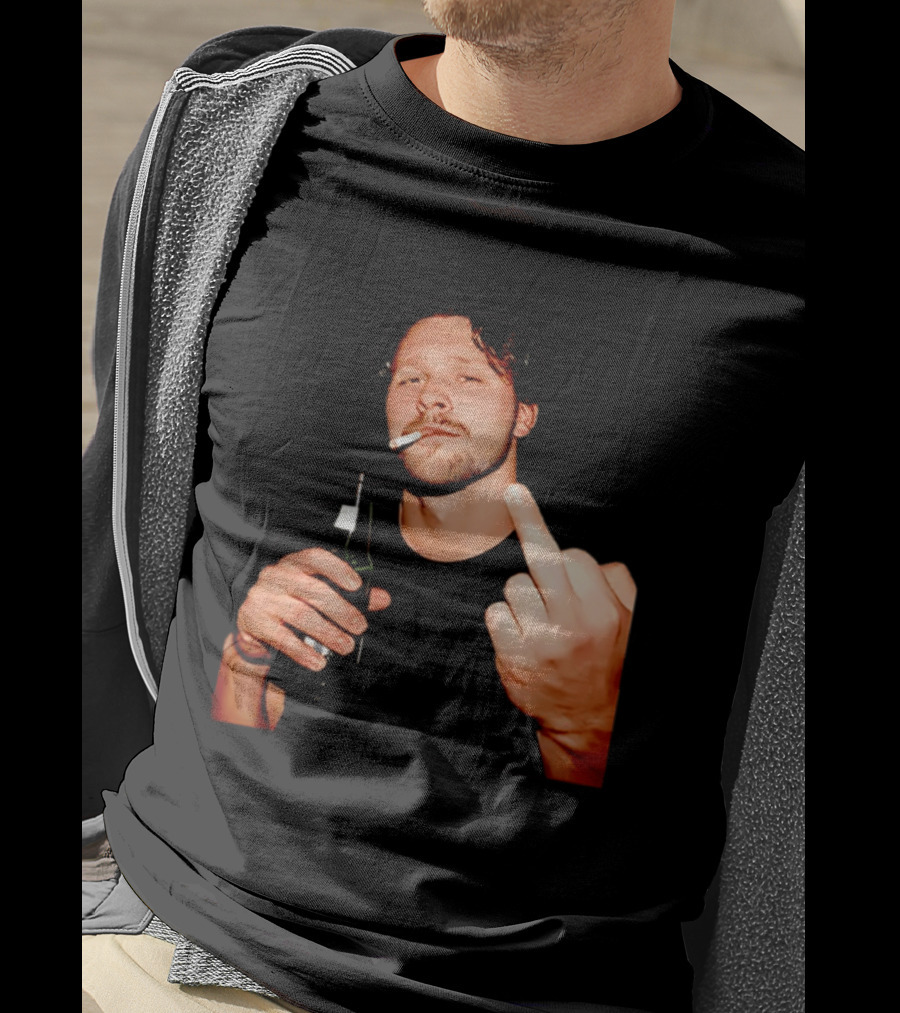 Josh Allen Smoking And Holding Beer Middle Finger T-Shirt
