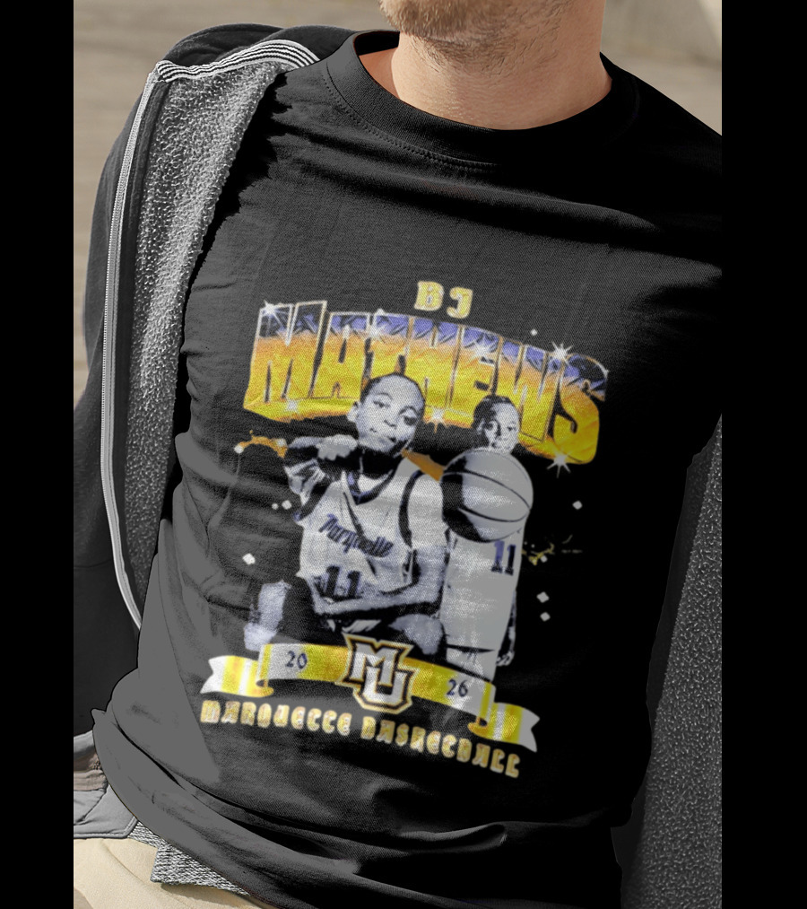 BJ Mathews Marquette Golden Eagles Basketball 2026 MJ 11 T-Shirt