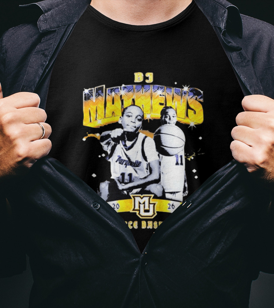 BJ Mathews Marquette Golden Eagles Basketball 2026 MJ 11 T-Shirt