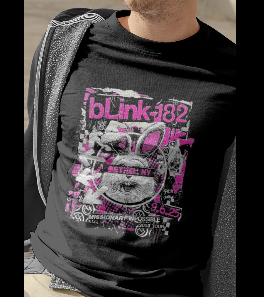 Blink 182 Missionary Impossible 2025 Bethel NY Tour T-Shirt
