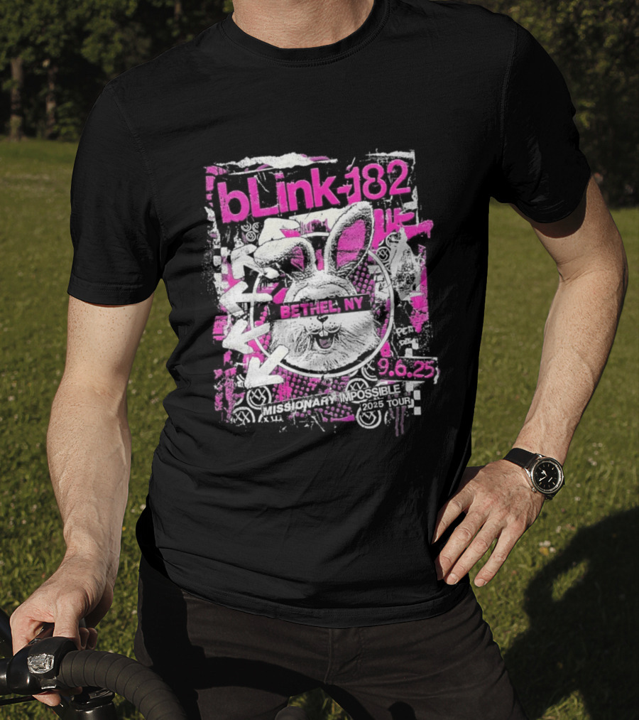 Blink 182 Missionary Impossible 2025 Bethel NY Tour T-Shirt