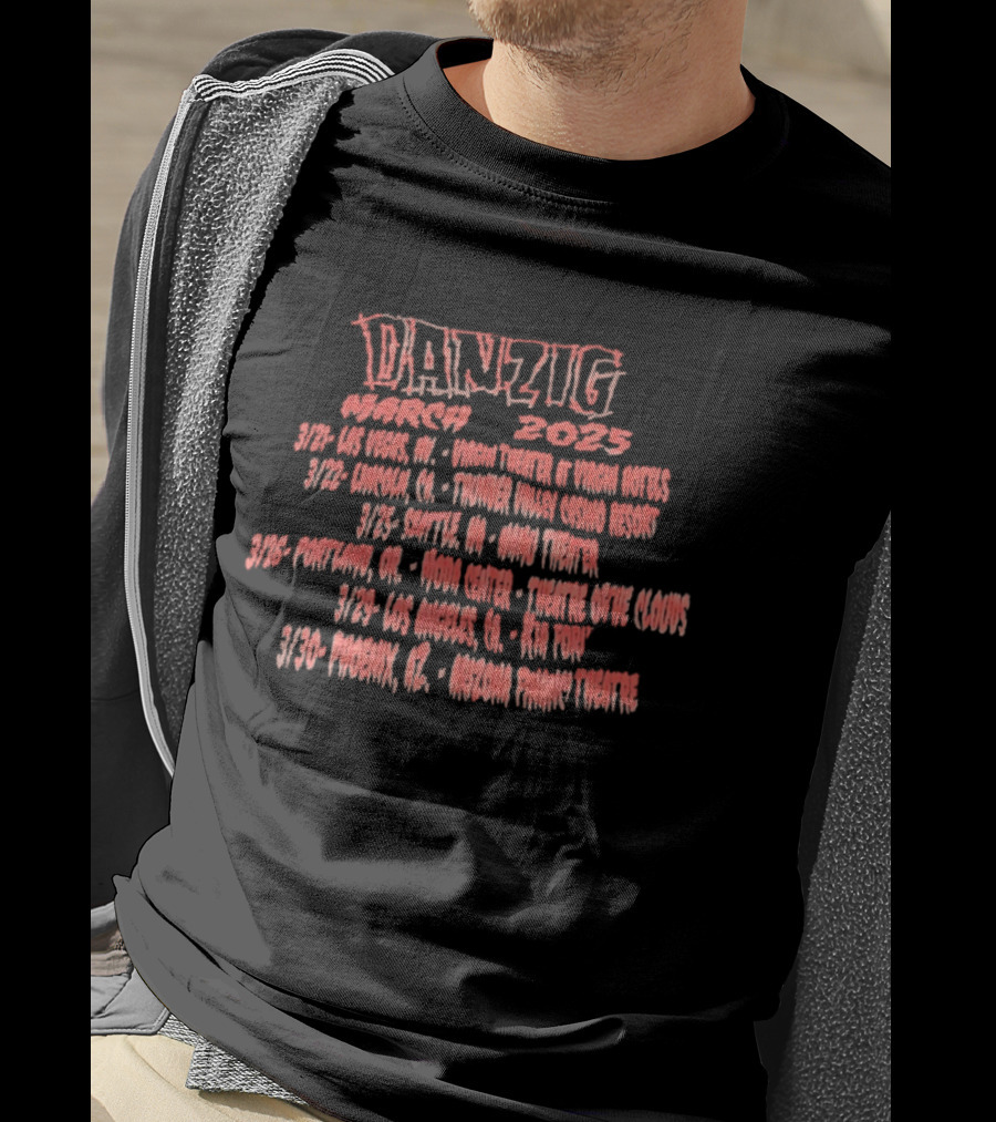 Danzig March 2025 Tour Dates And Locations T-Shirt