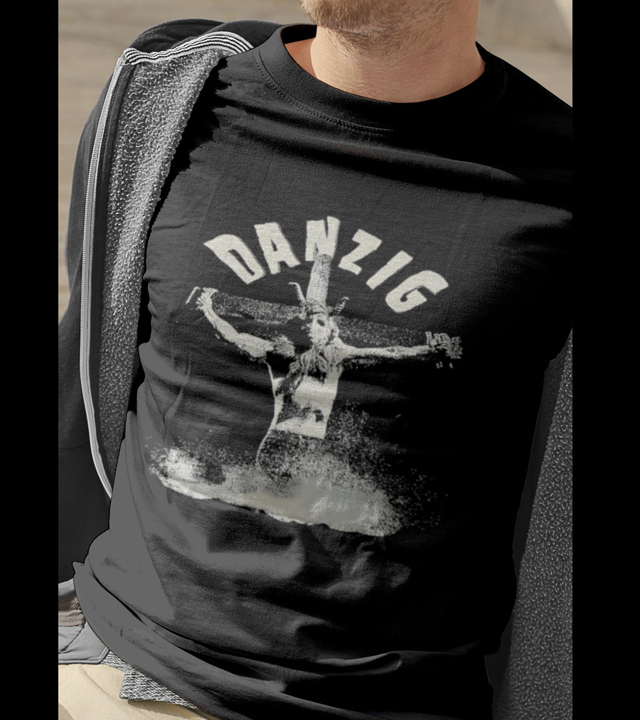 Danzig Skullman Skeleton Figure With Cross T-Shirt