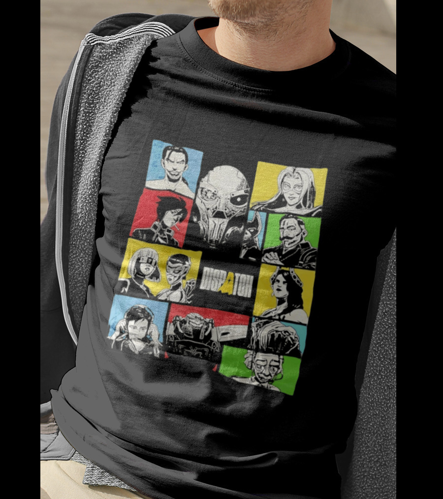 Dispatch Comic Style Characters In Vibrant Color Blocks T-Shirt