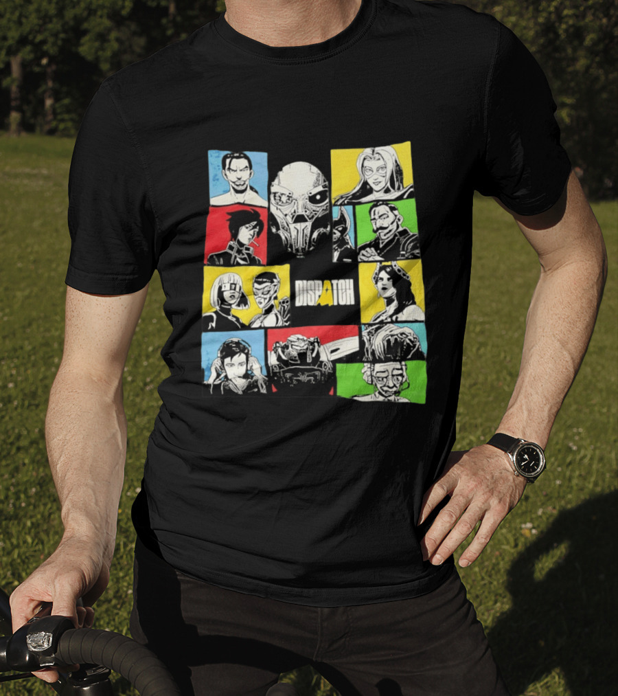 Dispatch Comic Style Characters In Vibrant Color Blocks T-Shirt
