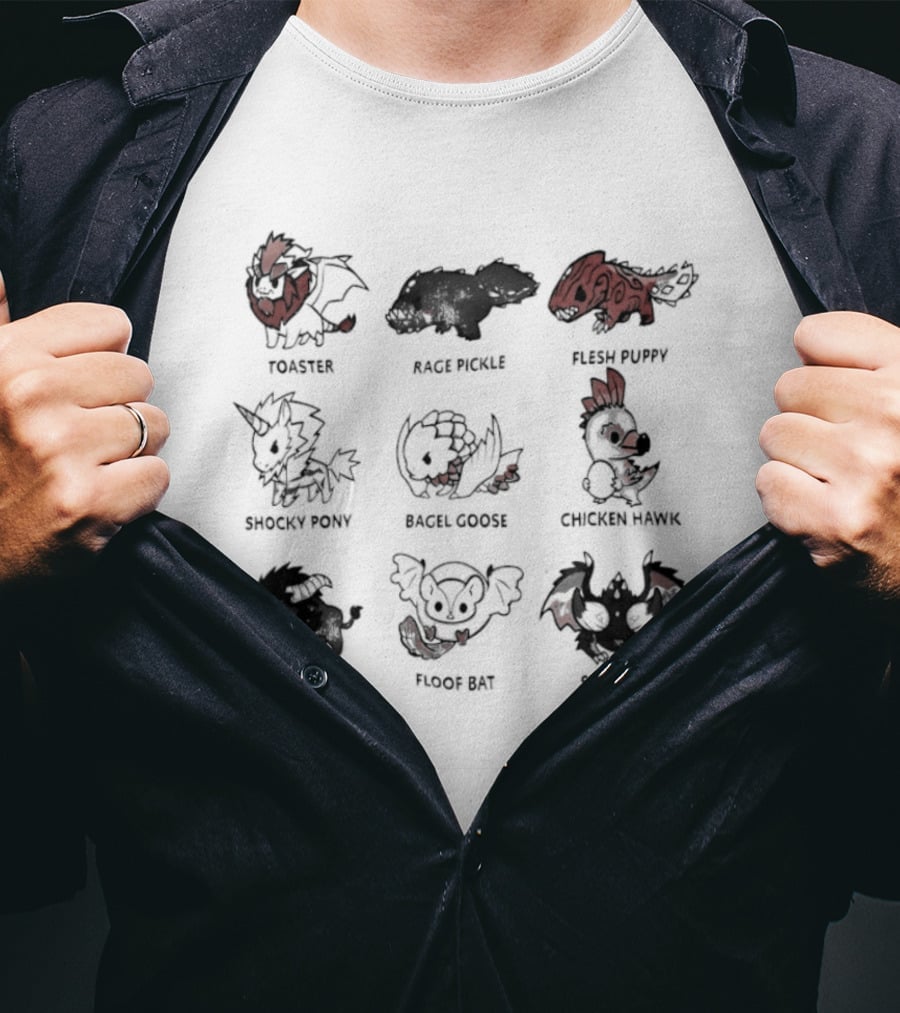 TeeTurtle Monster Evolution Toxikit Rage Beast Spikeback Angel Beast Demonic Angel Savage Crusher Puppet Bat Beast Pup T-Shirt