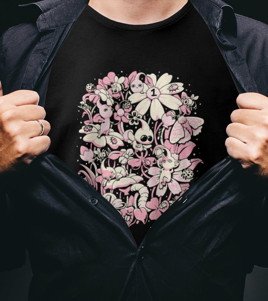 Eduardo Ely Tiny Garden Wildflowers Number 1 Butterfly T-Shirt