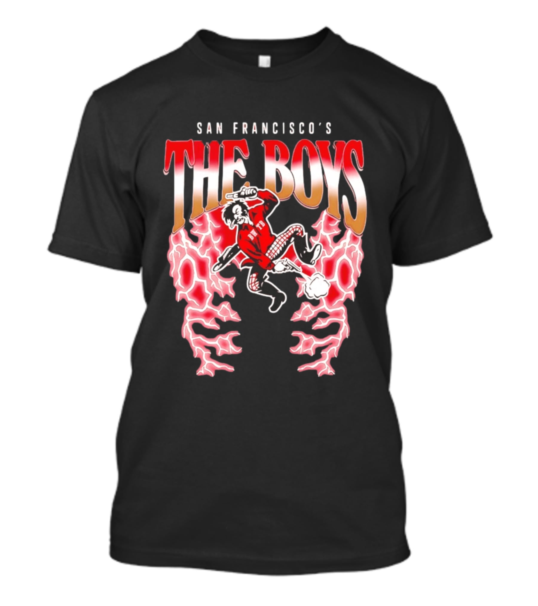 San Francisco's The Boys Vintage Cartoon Style Electric Burst T-Shirt