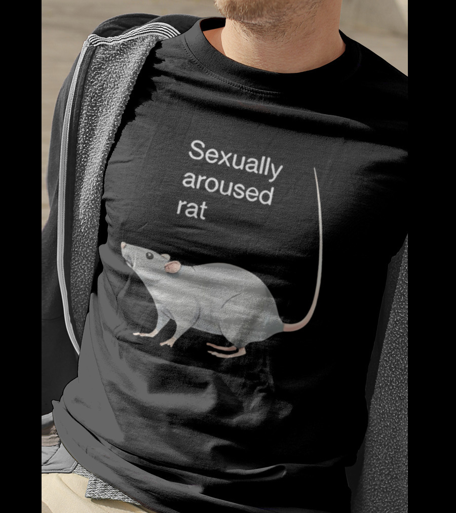 Sexually Aroused Rat Vintage Meme Humor T-Shirt
