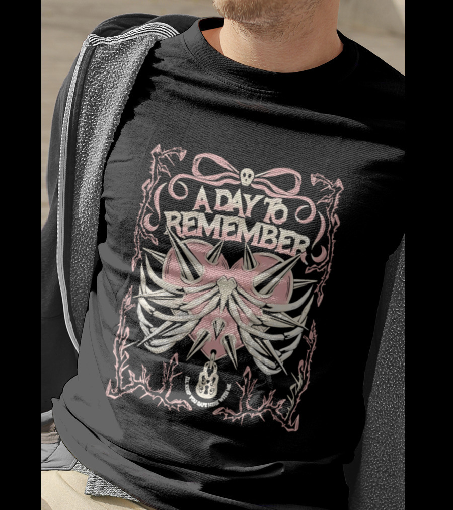 A Day To Remember Spiked Heart Bow Frame Valentine's Day T-Shirt