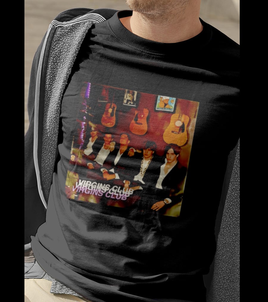 Virgins Club Sophisticated Lounge Vibes With Classic Guitars T-Shirt