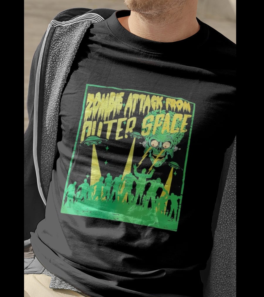 Zombie Attack From Outer Space UFO Alien Invasion T-Shirt