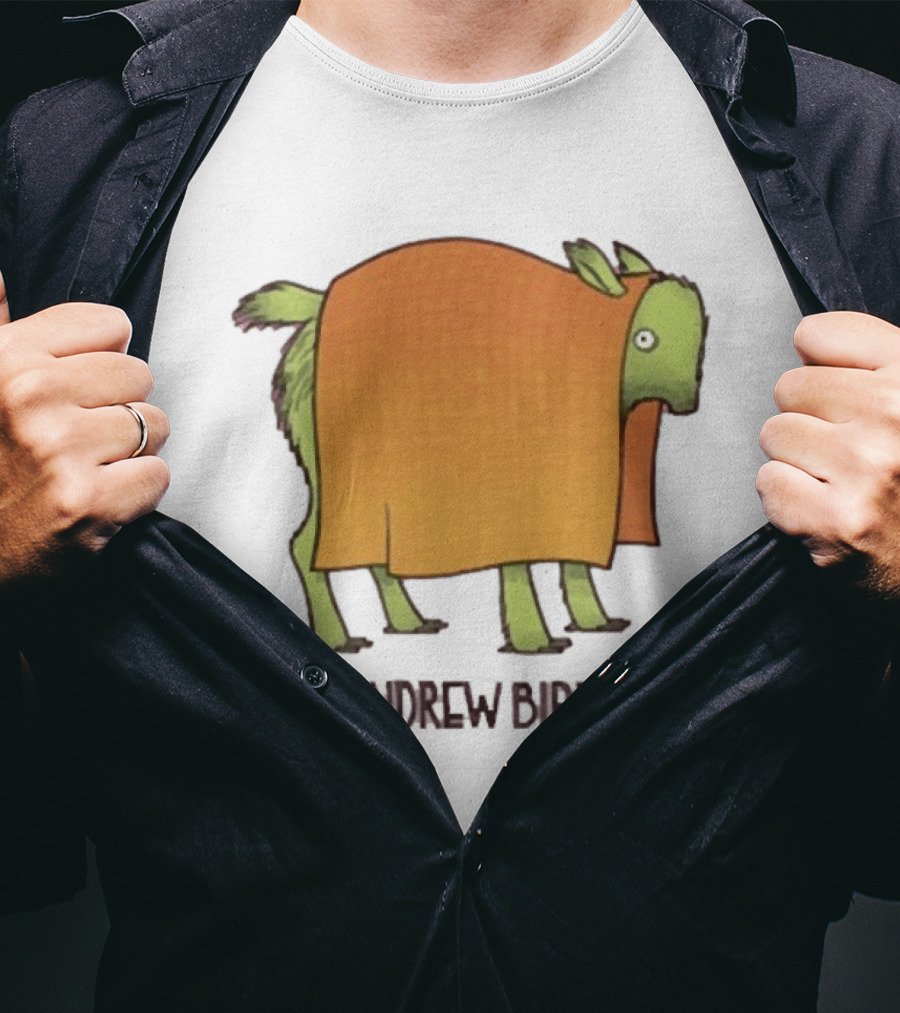 Andrew Bird Blanket Beastie Green Animal With Orange Blanket T-Shirt