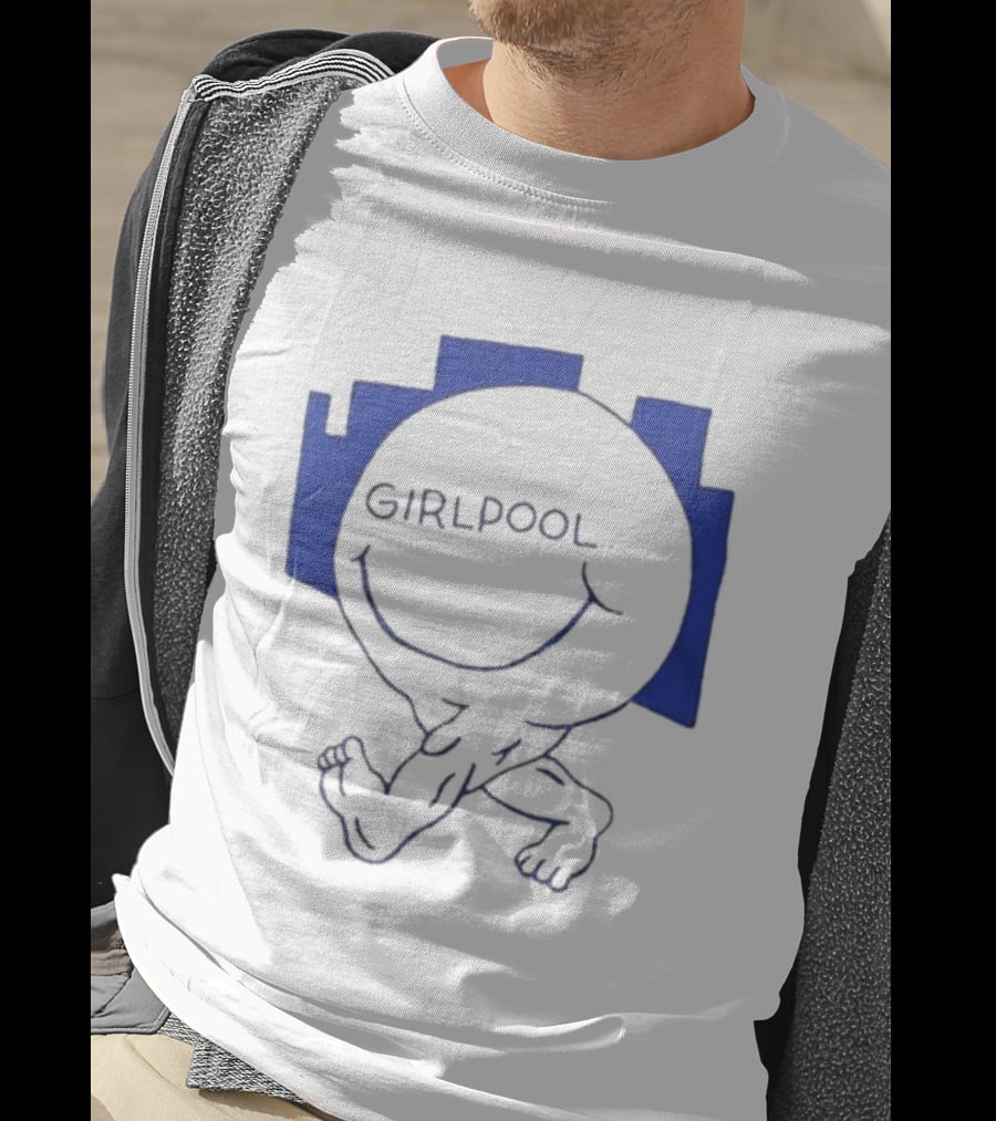 GIRLPOOL Happy Face Blue Smiling T-Shirt