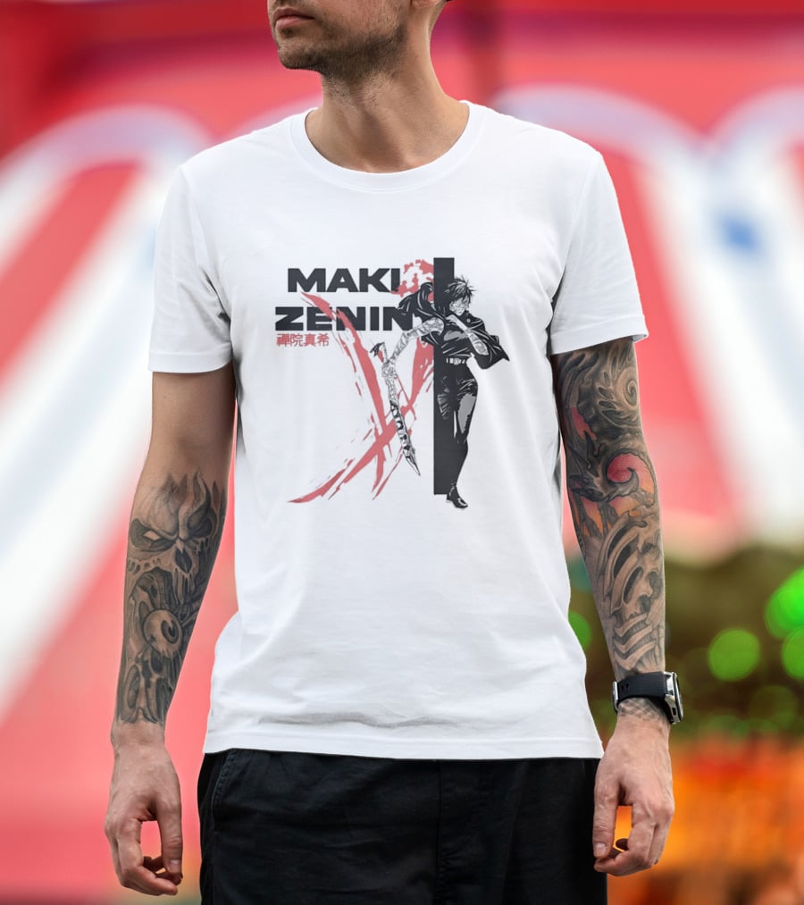 Maki Zenin Jujutsu Kaisen Anime Red Brush T-Shirt
