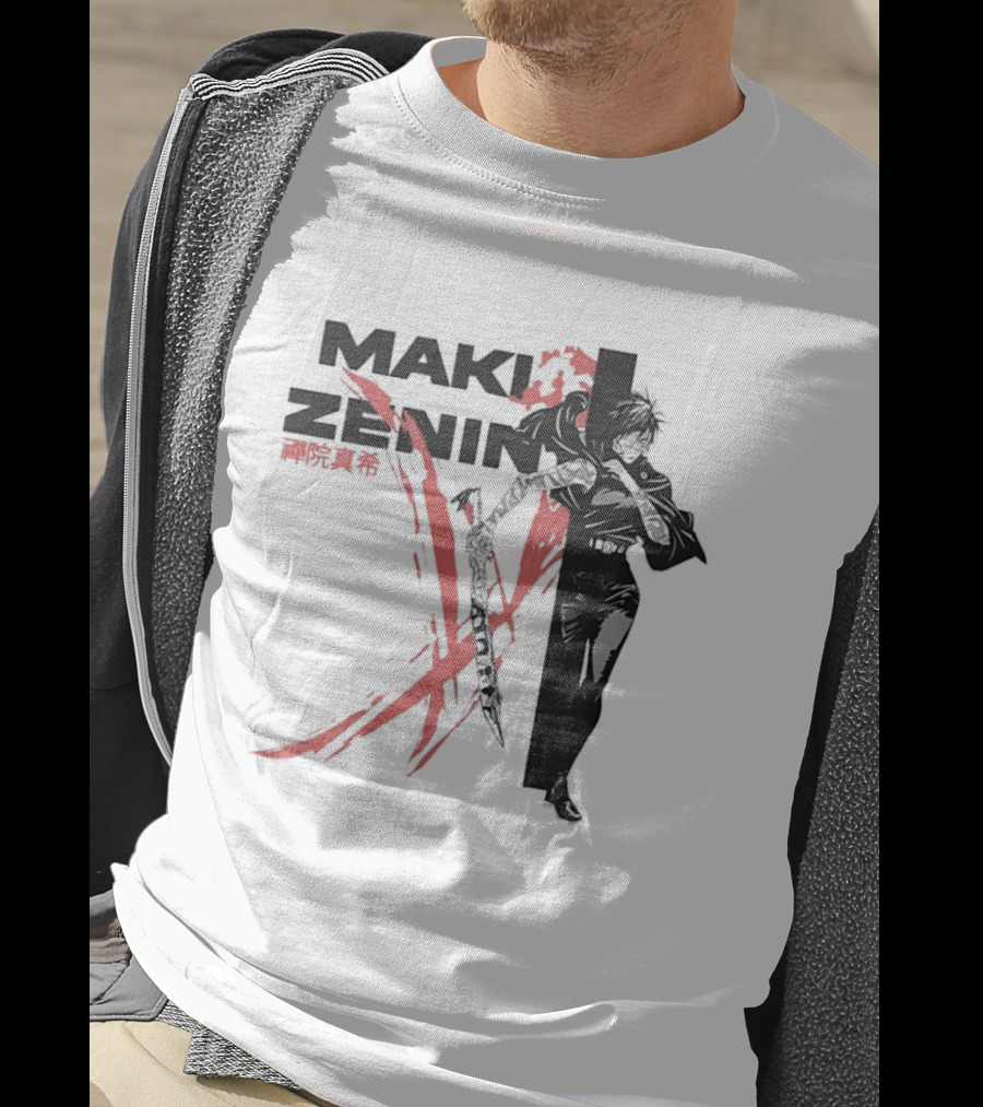 Maki Zenin Jujutsu Kaisen Anime Red Brush T-Shirt