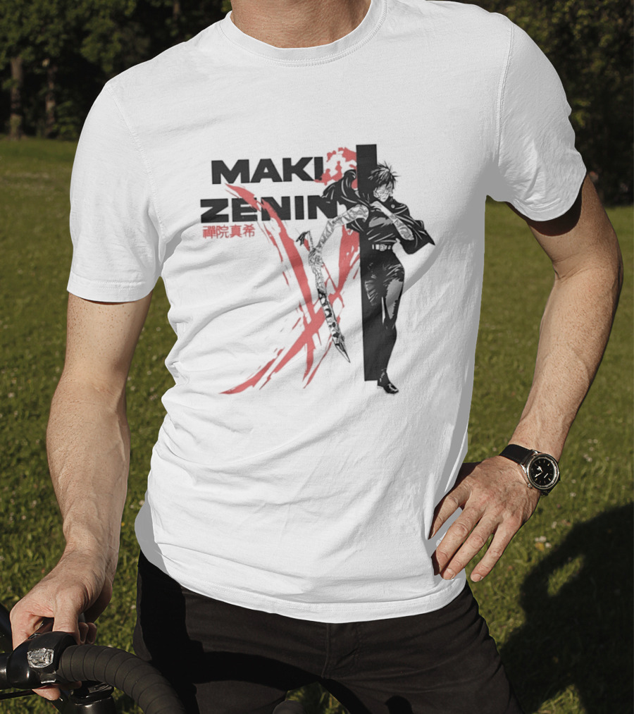 Maki Zenin Jujutsu Kaisen Anime Red Brush T-Shirt