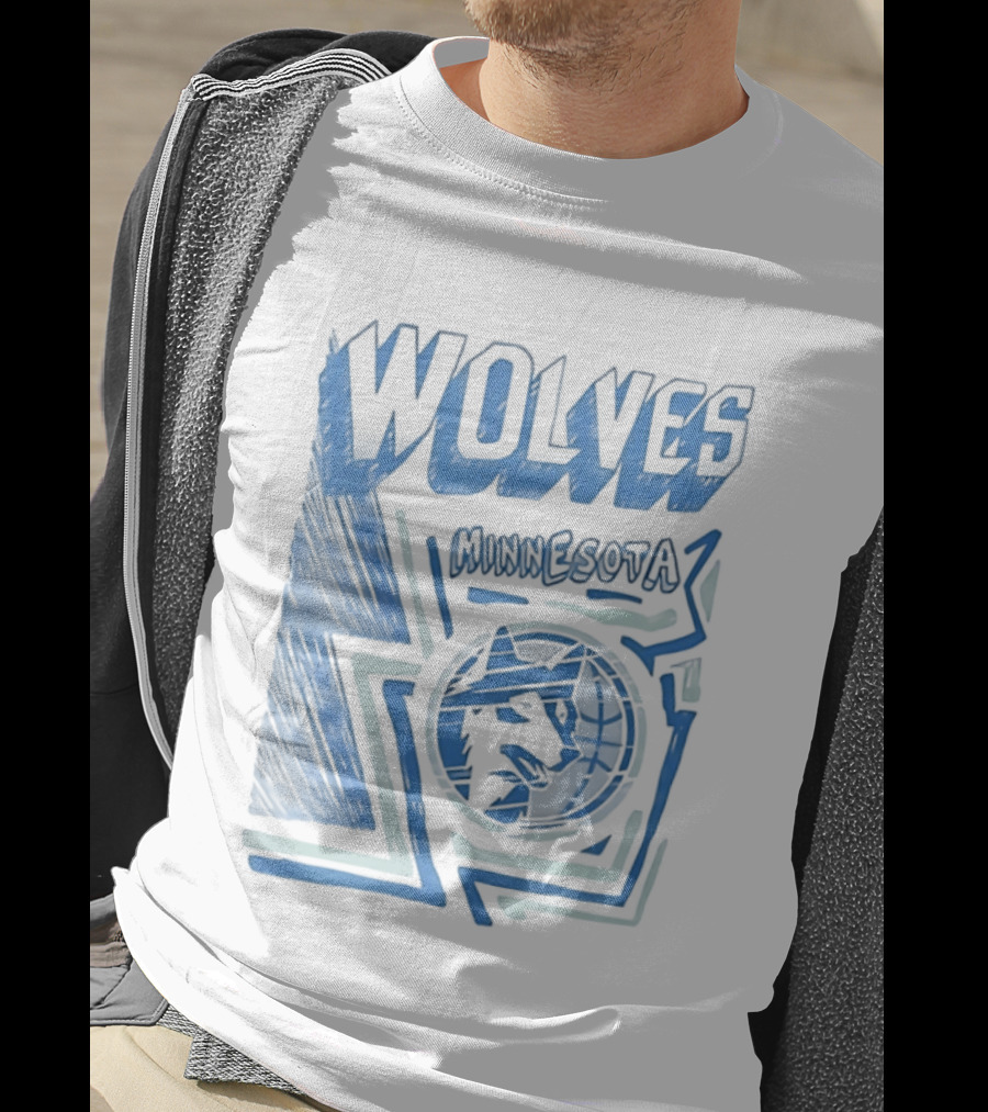 Mitchell Ness Wolves Minnesota Timberwolves Blue T-Shirt