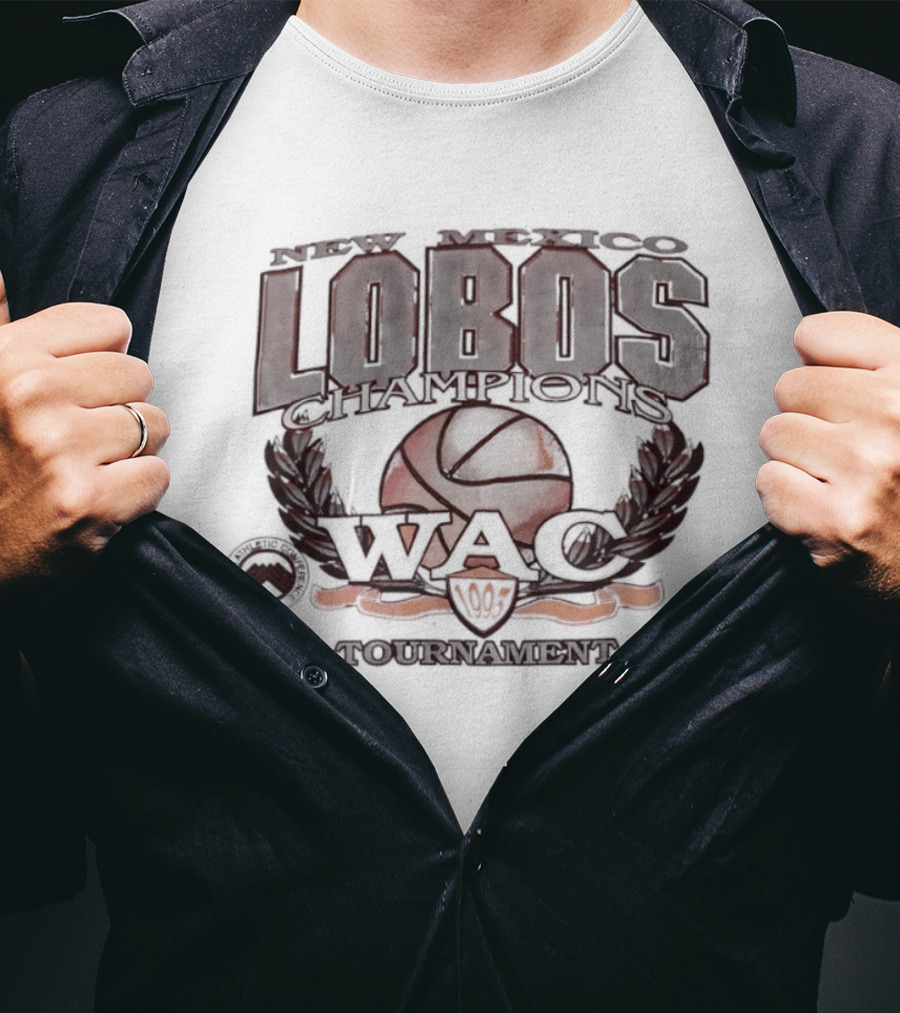 New Mexico Lobos WAC Basketball Champions 1993 Tournament T-Shirt