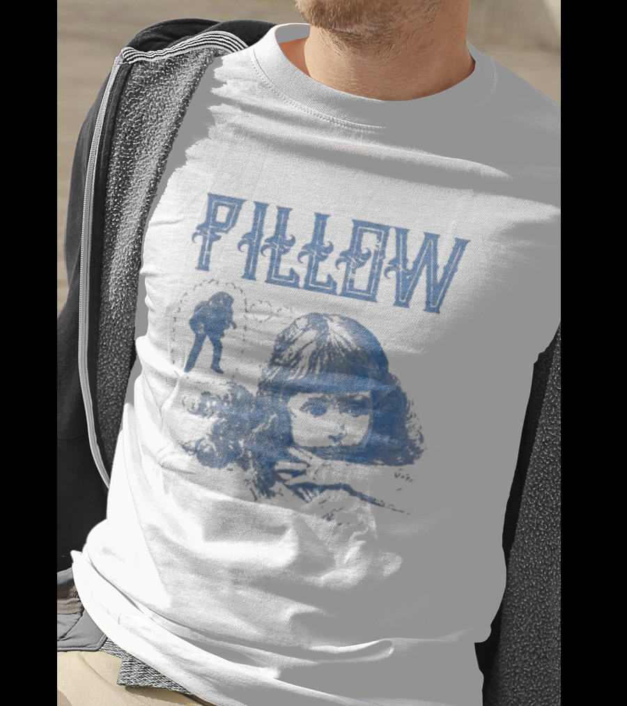 Pillow Papa Sleeping Man Vintage Blue T-Shirt