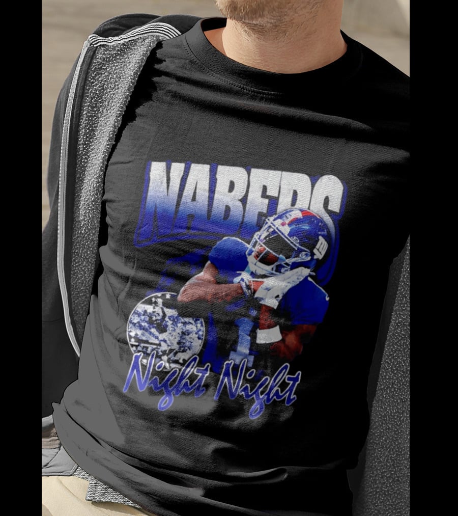 Nabers Night Night Football New York Giants T-Shirt
