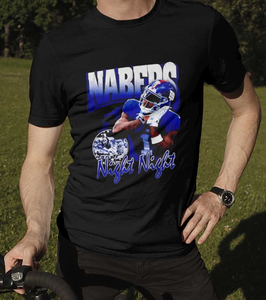 Nabers Night Night Football New York Giants T-Shirt