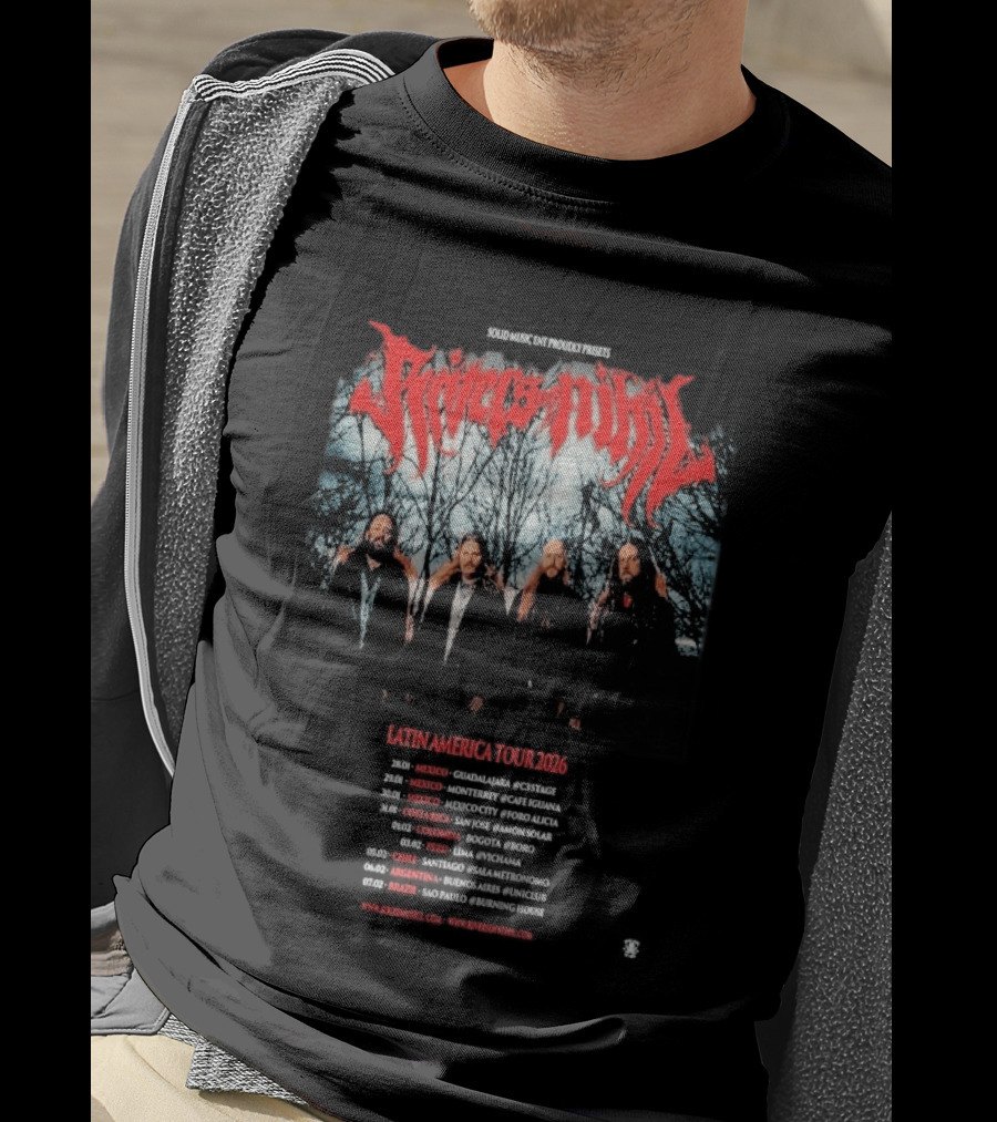 Rivers Of Nihil Latin America Tour 2026 Band Photo With Tour Dates And Locations T-Shirt