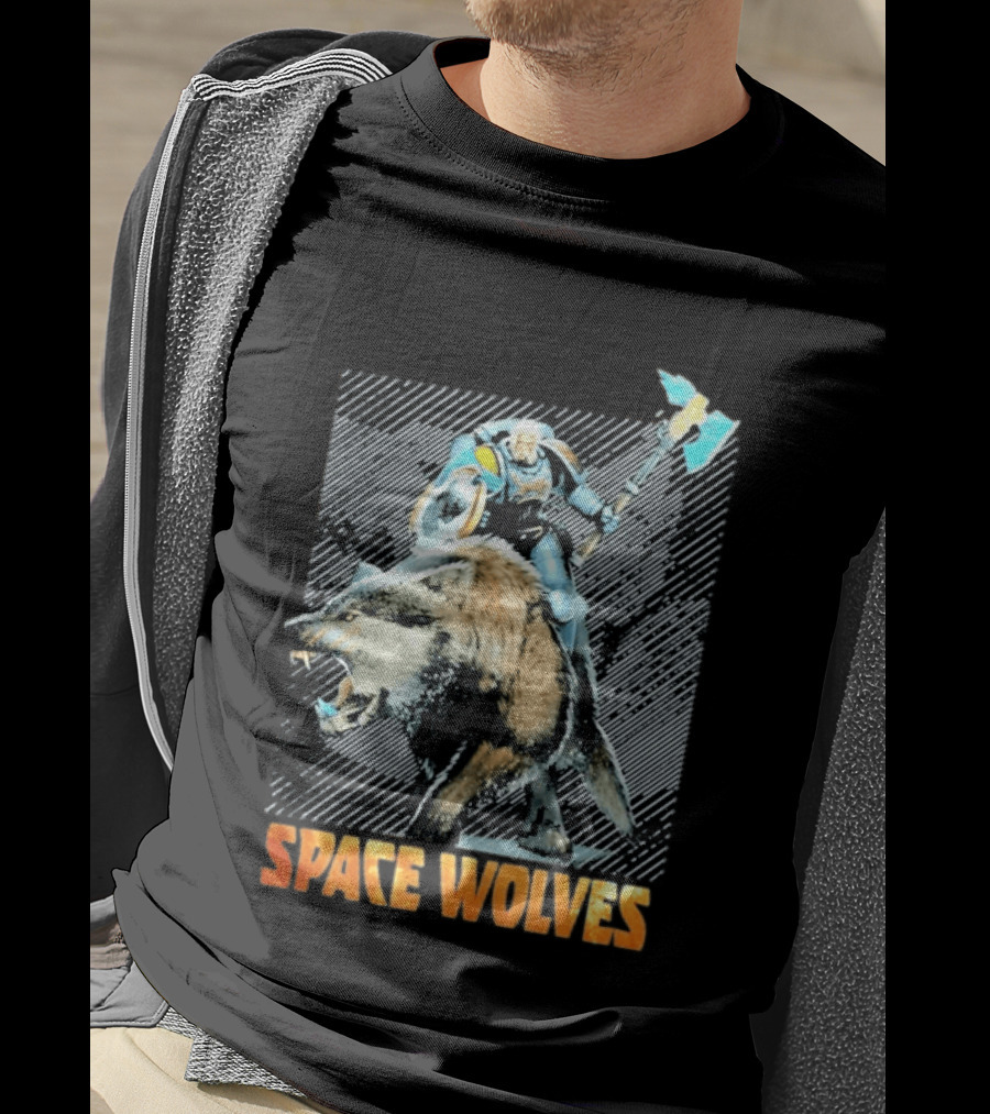Space Wolves Warhammer 40 000 Iconic Warrior And Beast T-Shirt