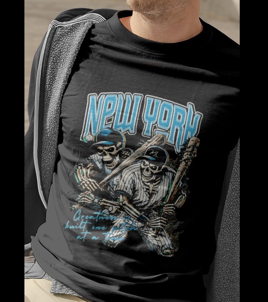 New York Skeleton Baseball Players 2026 T-Shirt