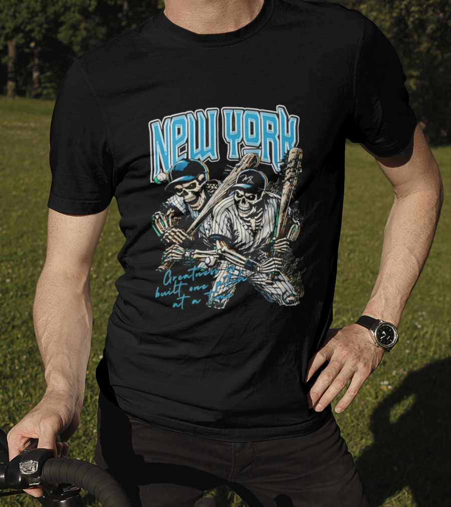 New York Skeleton Baseball Players 2026 T-Shirt