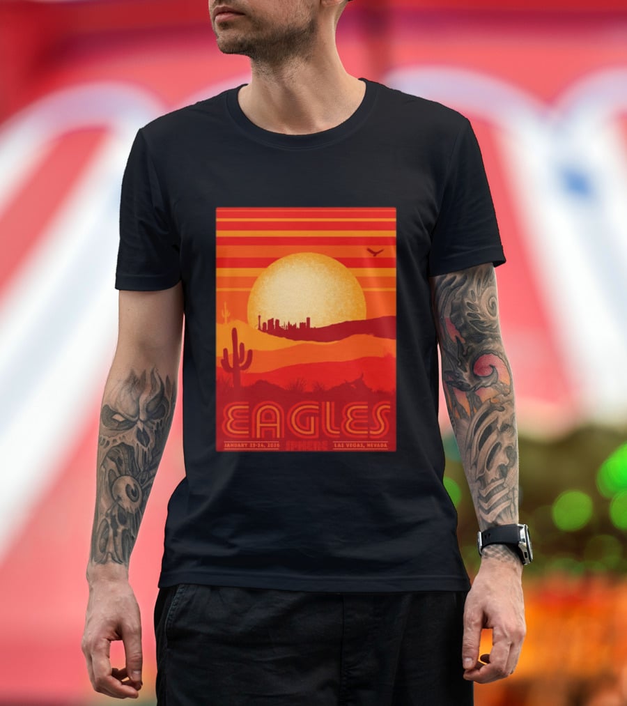 Eagles Live 2026 Sphere Las Vegas January 23 24 Desert Sunset T-Shirt