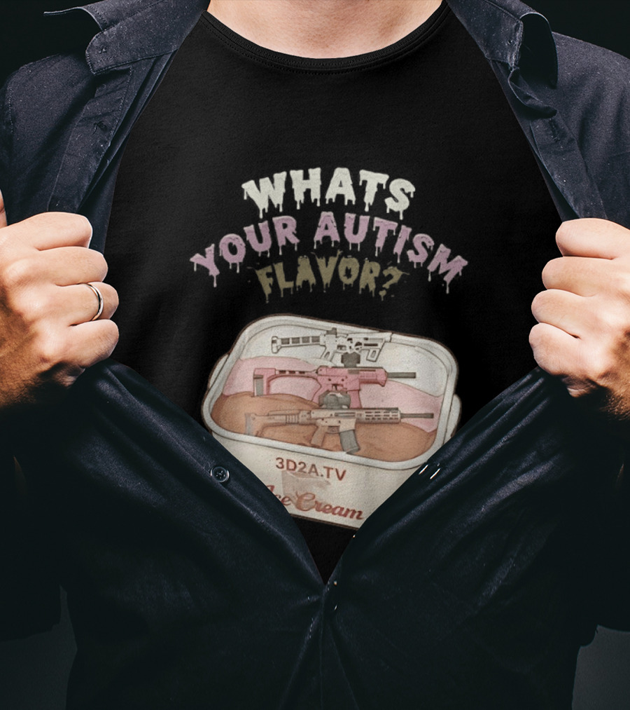 3D2A.TV Ice Cream Whats Your Autism Flavor T-Shirt