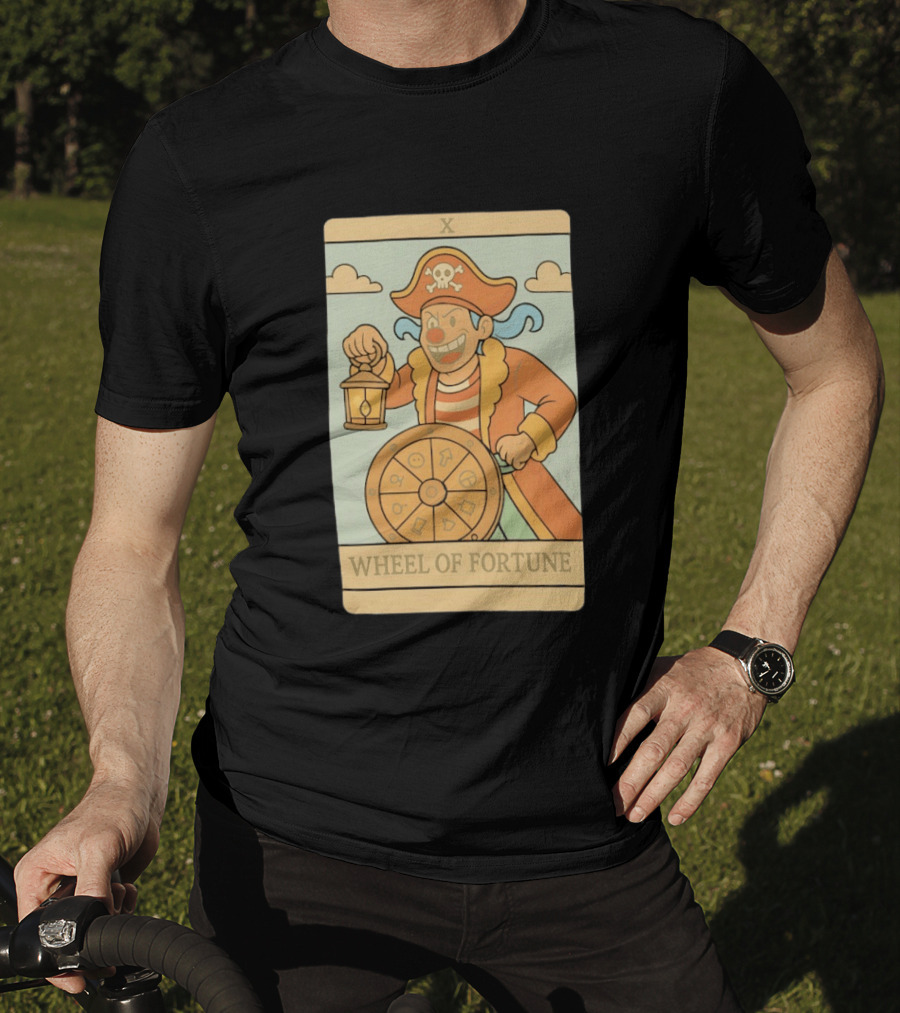 Wheel Of Fortune Tarot Card Pirate Clown Lantern Fortune Wheel T-Shirt
