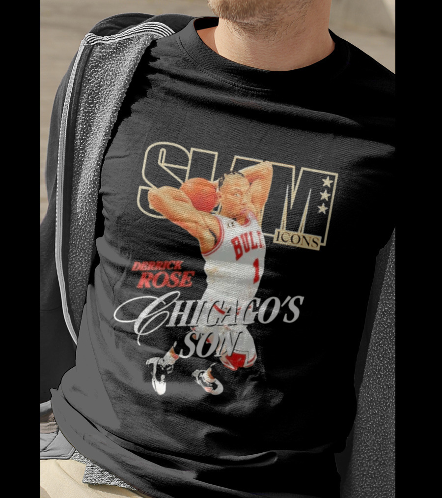 Slam Icons Derrick Rose Bulls Chicago's Son T-Shirt