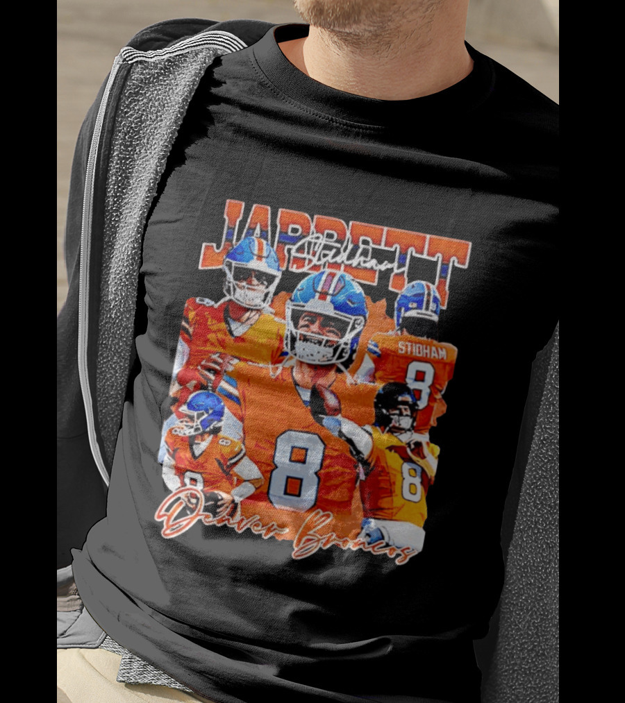 Jarrett Stidham Denver Broncos Football Number 8 Player Highlights T-Shirt