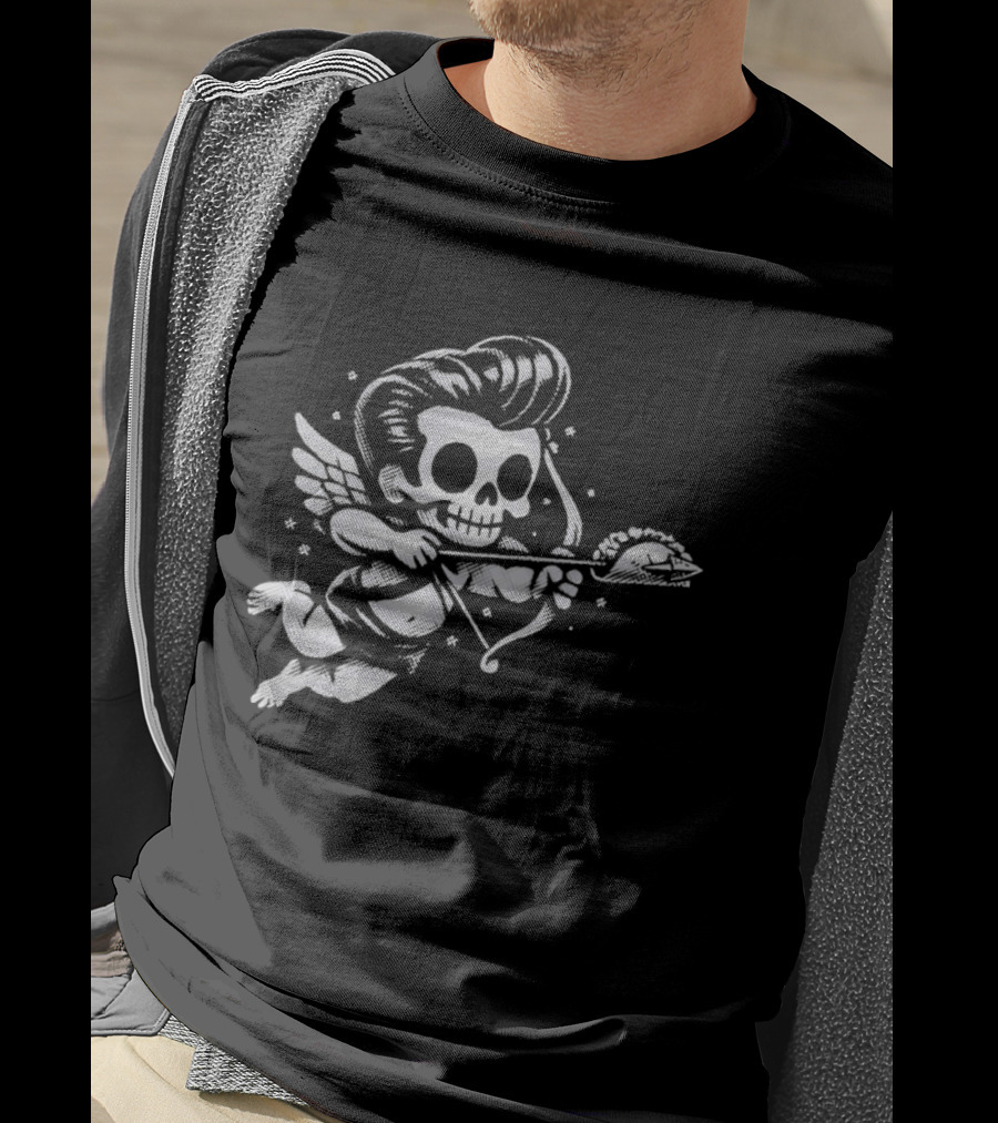 Tacos Never Broke My Heart Skeleton Cupid Archery T-Shirt