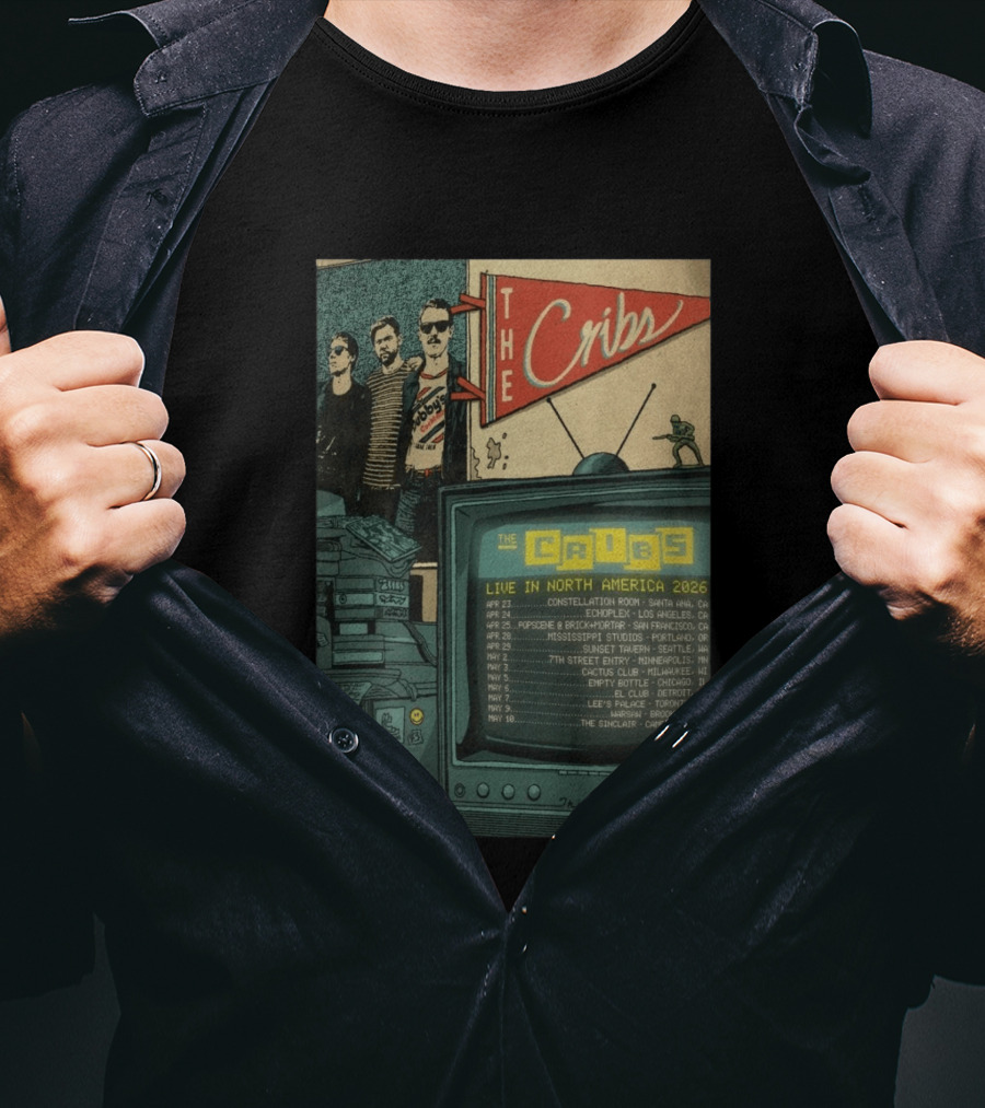 The Cribs Live In North America 2026 Tour Dates And Venue Locations T-Shirt