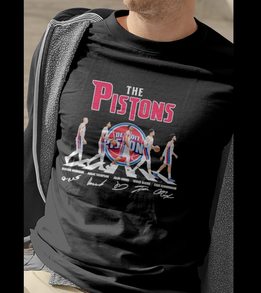 The Pistons Abbey Road Detroit Basketball Signatures T-Shirt