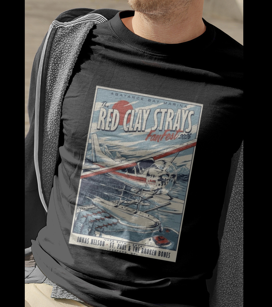 Abayance Bay Marina Red Clay Strays Fanfest 2026 Tour Rexford MT Lukas Nelson St. Paul And The Broken Bones T-Shirt